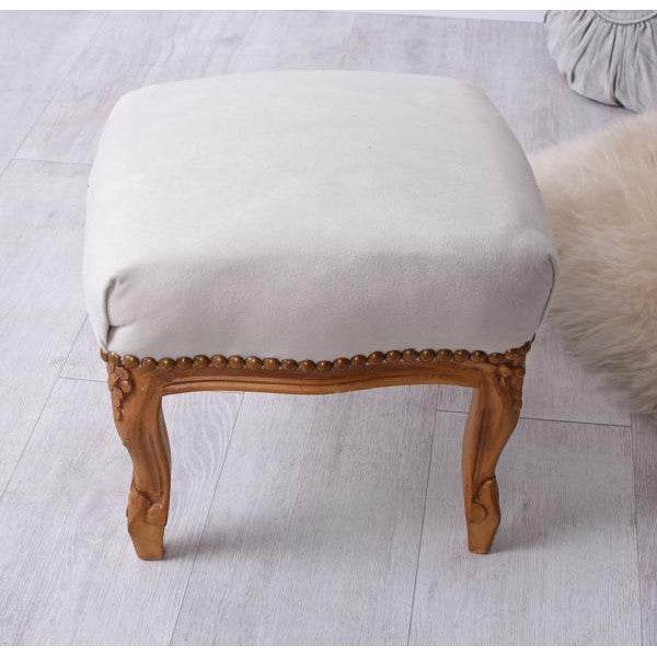 FUSSSCHEMEL BAROCK FUSSHOCKER FUSSBANK ANTIK BRAUN HELLGRAU - Palo24