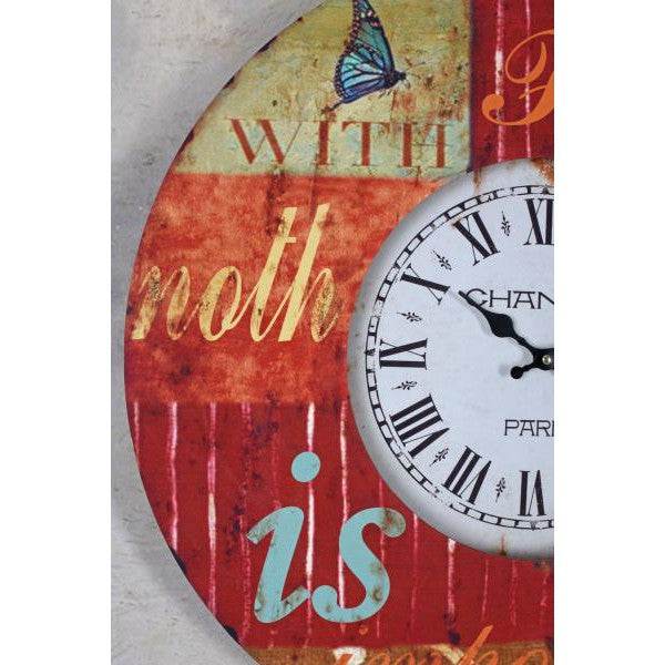 GROSSE WANDUHR 60CM KÜCHENUHR RUND WOHNZIMMER RETRO HÄNGEUHR - Palo24