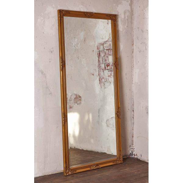 Wandspiegel Holzrahmen verziehrt gold 100x200cm Antik-Stil barock - Palo24