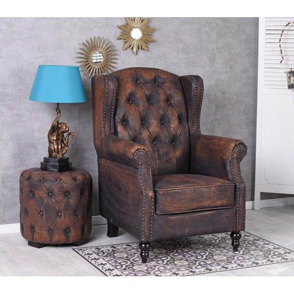 RETRO SITZWÜRFEL HOCKER CHESTERFIELD POUF VINTAGE FUSSHOCKER - Palo24