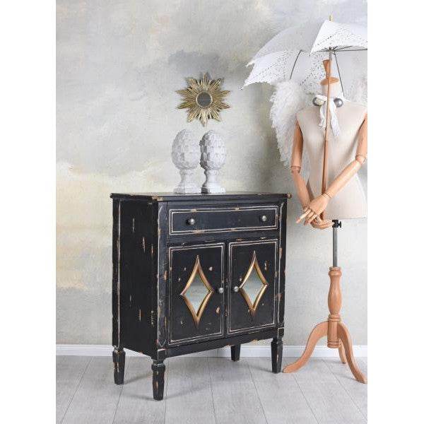 VINTAGE ANRICHTE SCHWARZ SIDEBOARD ANTIK KOMMODE KÜCHENSCHRANK - Palo24
