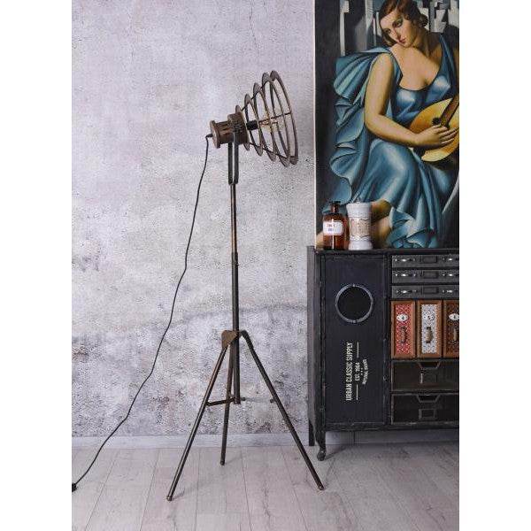 STEHLAMPE MID-CENTURY FABRIK LEUCHTE STANDLEUCHTE RETRO LAMPE METALL - Palo24