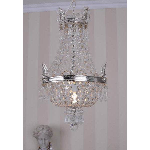 KRONLEUCHTER ANTIK LÜSTER SILBER KRISTALLLEUCHTER DECKENLÜSTER LAMPE - Palo24