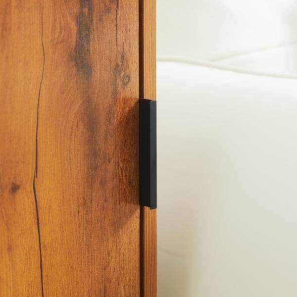 Konsolentisch im Industiriedesign, Beistelltisch, Sideboard, 1 Schrank, Braun + Schwarz - Palo24