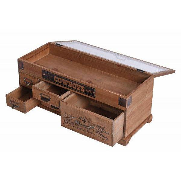 HOLZKASTEN VINTAGE NÄHKASTEN NÄHBOX SCHAUKASTEN VITRINENKASTEN - Palo24