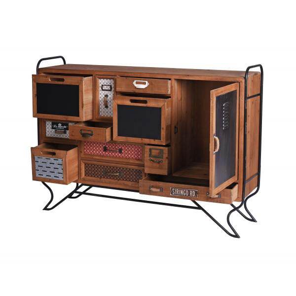 LOFT ANRICHTE VINTAGE SIDEBOARD SCHUBLADENSCHRANK METALL HOLZKOMMODE - Palo24