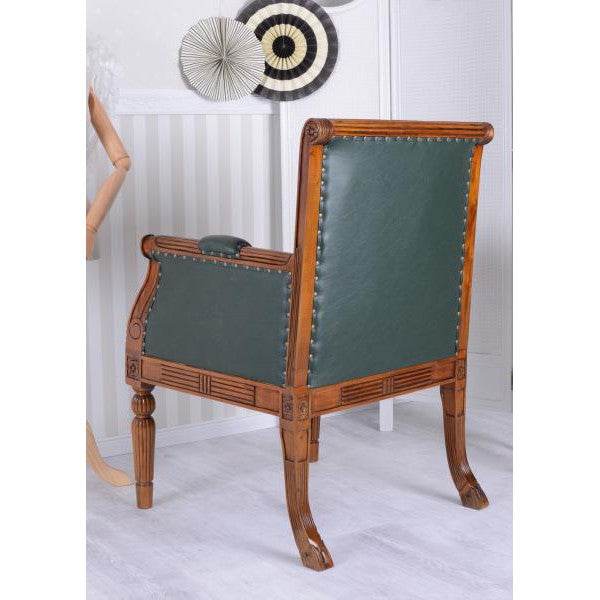 LIBRARY CHAIR LEDERSESSEL MAHAGONI CHESTERFIELD BIBLIOTHEKSESSEL - Palo24