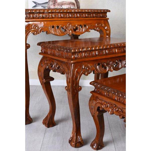 3X SATZTISCH MASSIVHOLZ TISCH COUCHTISCH ANTIK SOFATISCH - Palo24