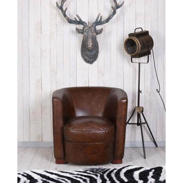 VINTAGE CUBUS CLUBSESSEL ART DECO ARMLEHNSESSEL ECHTLEDER - Palo24