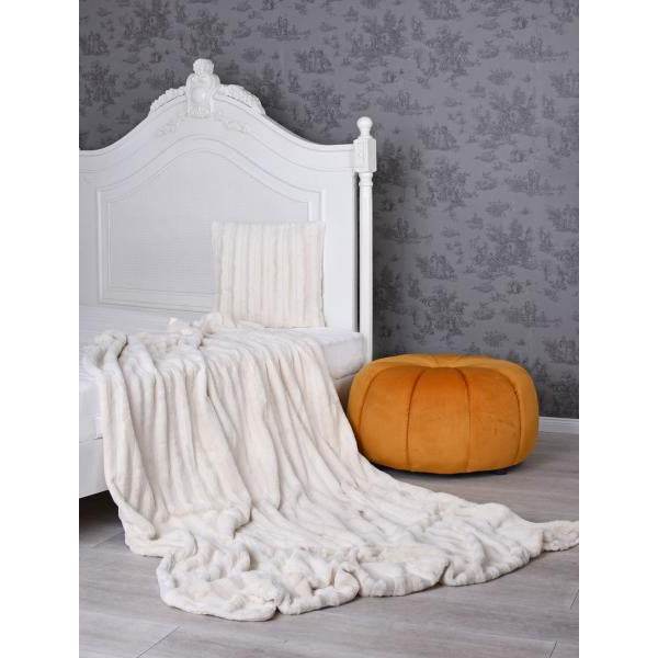 FELLDECKE NERZ WEISS KUSCHELDECKE WEBPELZ PLAID FELLIMITAT 160X200CM - Palo24