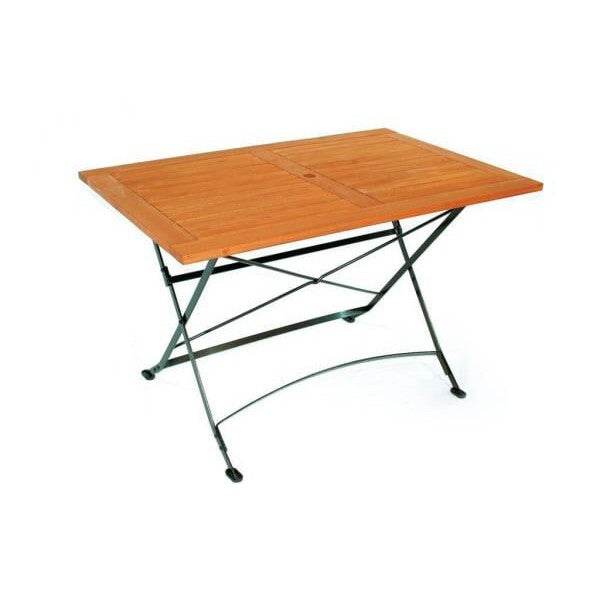 Klapptisch SCHLOSSGARTEN 80x120cm, Flachstahl schwarz + Eukalyptus, FSC®-zertifi - Palo24