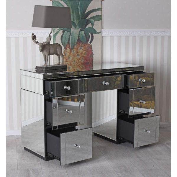 Schreibtisch verspiegelt Schreibpult Glas - Palo24