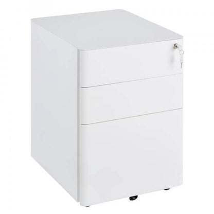 Rollcontainer mobiler Aktenschrank mit 3 Schubladen weiss - Palo24