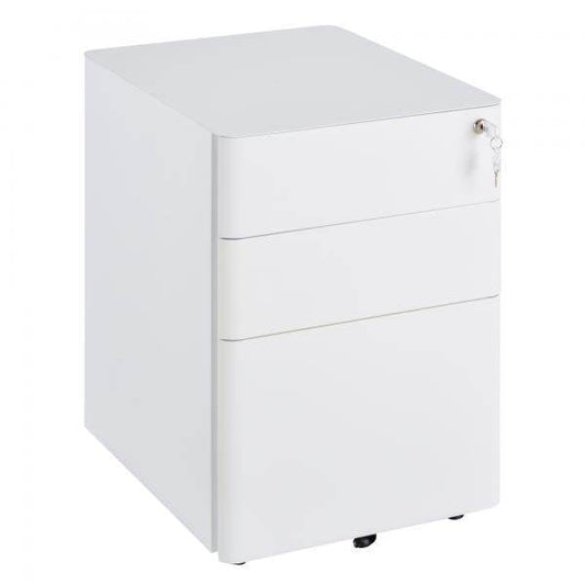 Rollcontainer mobiler Aktenschrank mit 3 Schubladen weiss - Palo24