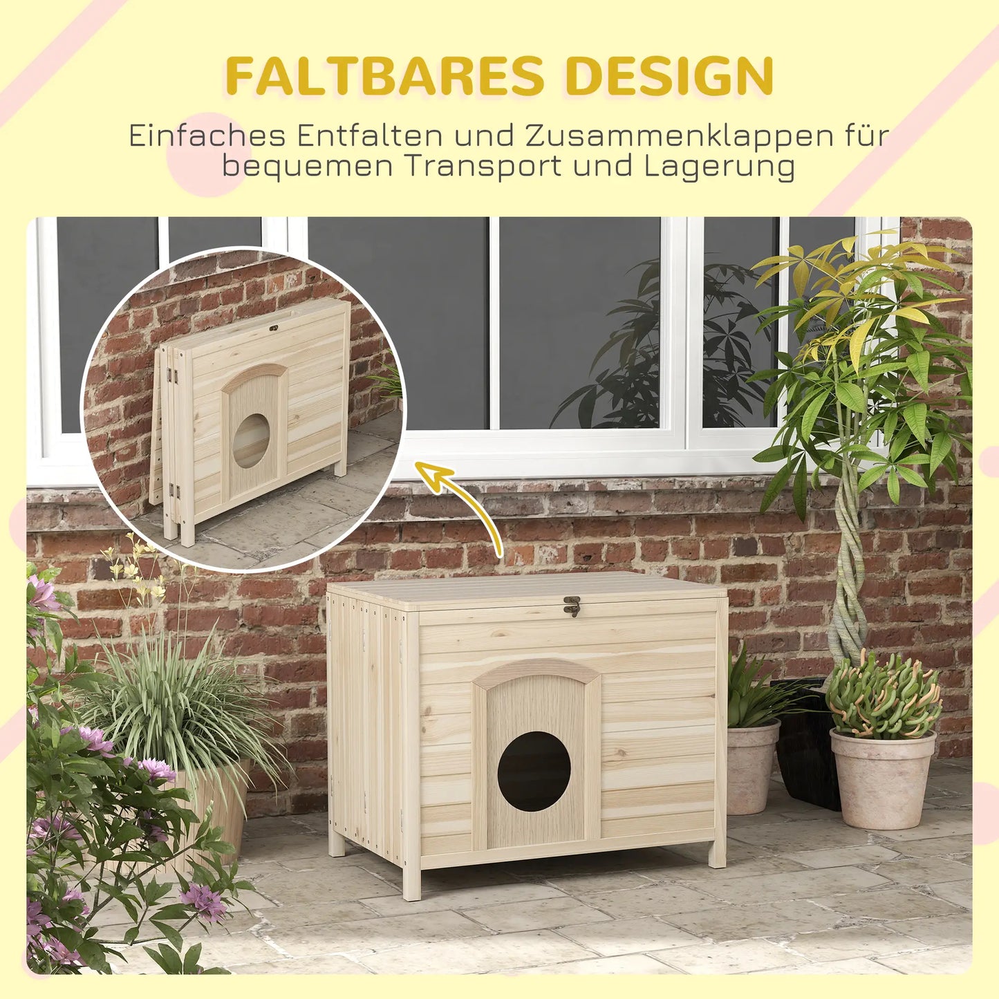 lettiera pieghevole per gatti in legno massello