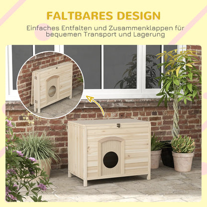 lettiera pieghevole per gatti in legno massello