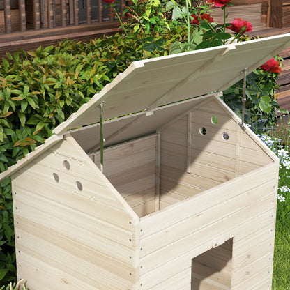 Poulailler à canards en bois massif 100 cm x 82,5 cm x 91 cm