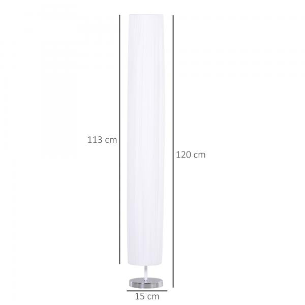 Lampadaire lampadaire E27 acier inoxydable + polyester, blanc, Φ15x120cm