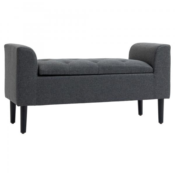 Banc gris foncé noir 116 cm x 44 cm x 58 cm