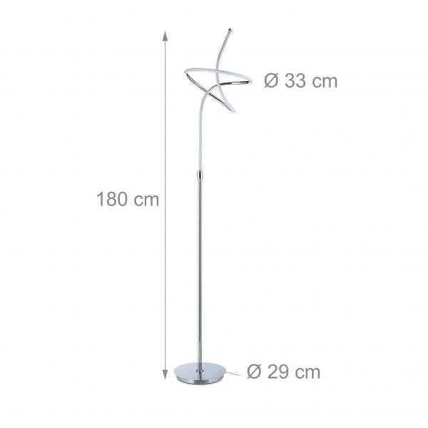 LED Stehlampe Aluminium Silber