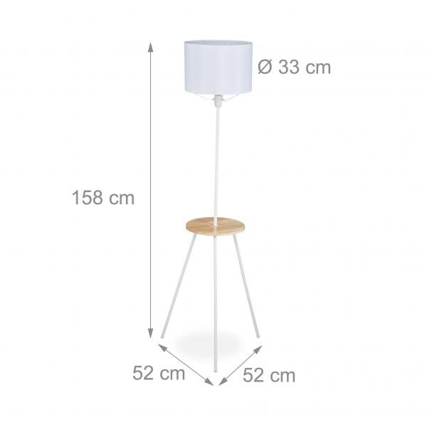 Stehlampe mit Tisch weiss