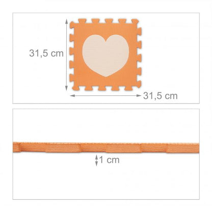 18-tlg. Puzzlematte Herz Orange