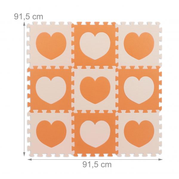 18-tlg. Puzzlematte Herz Orange