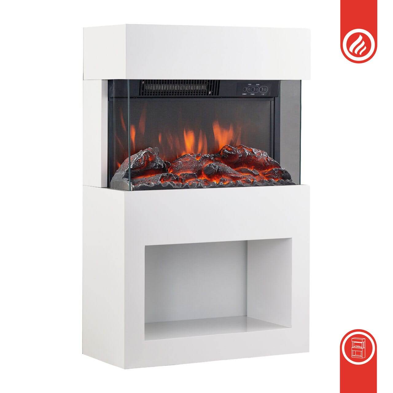 Elektrischer Kaminofen Henri 1000/2000 Watt Weiss - Palo24