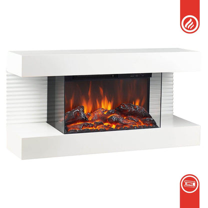 KAMINIO Elektrokamin LIZ - mit Heizung, 3D-Flammeneffekt Weiss - Palo24