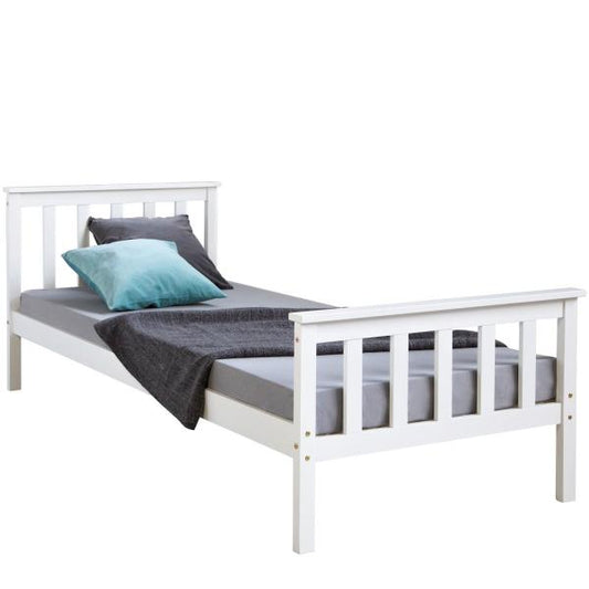 Jugendbett Einzelbett Kinderbett Bettgestell 90x200 weiss Tagesbett Holzbett