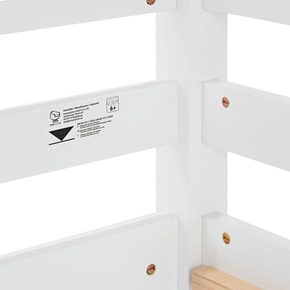 Lit mezzanine lit ludique lit enfant échelle pin blanc 90x200 lit jeunesse massif