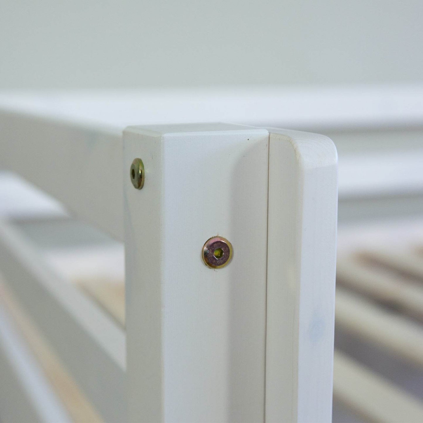 Hochbett mit Lattenrost 90x200 Kinderbett Tunnel Vorhang blau Kiefer Weiss - Palo24