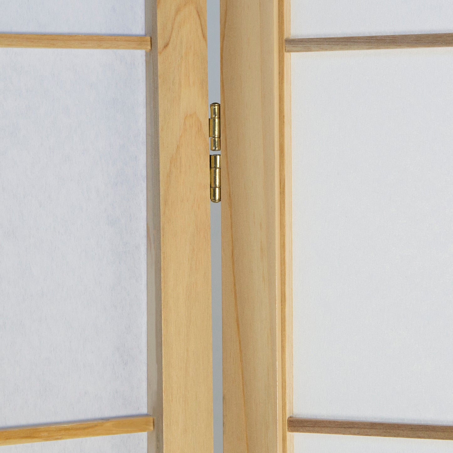 Paravent Natur Shoji Reispapier Weiss | 5 teilig | Holz | Raumteiler Trennwand Sichtschutz