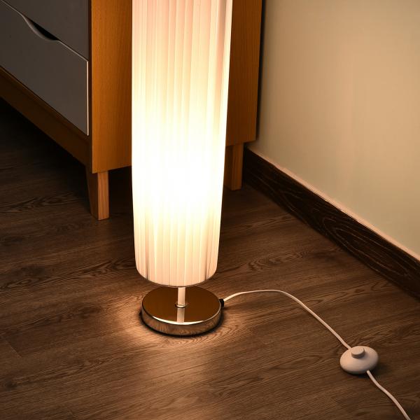 Stehleuchte Stehlampe E27 Edelstahl+Polyester, Weiss, Φ15x120cm