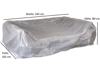 Housse ensemble de salon chaise longue îlot 245x165x80cm, PE transparent