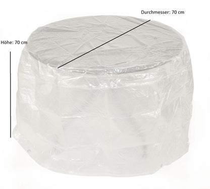 Nappe de table 70x70cm ronde, PE transparent