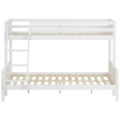 Etagenbett 90x200 und 140x200 Hochbett Weiss Holz mit Lattenrost 2 Matratzen