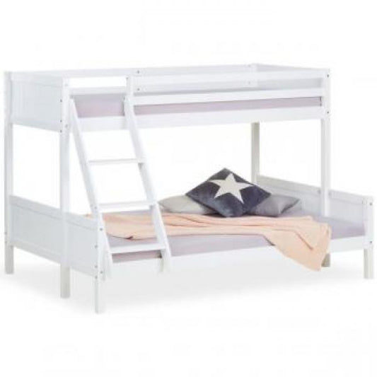 Lit enfant lit superposé 90x200 et 140x200 lit enfant lit mezzanine bois avec sommier à lattes 2 matelas