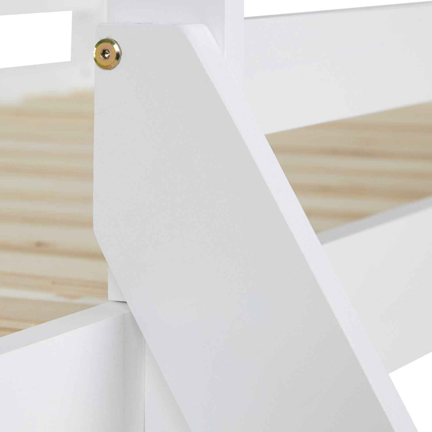 Etagenbett 90x200 und 140x200 Hochbett Weiss Holz mit Lattenrost 2 Matratzen