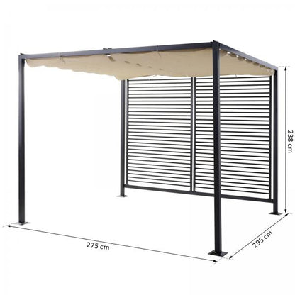 Pavillon Pergola Partyzelt Überdachung Einstellbares Stoffdach Polyester Beige - Palo24