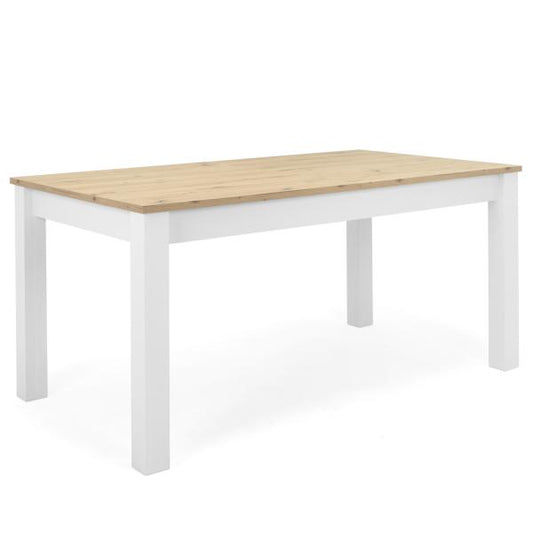 Esszimmertisch ausziehbar Holztisch Weiss Eiche 160x90 cm