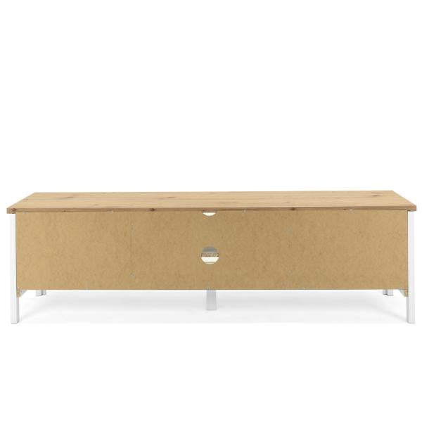 TV Board Holz TV-Schrank Lowboard TV-Bank Sideboard Weiss Natur