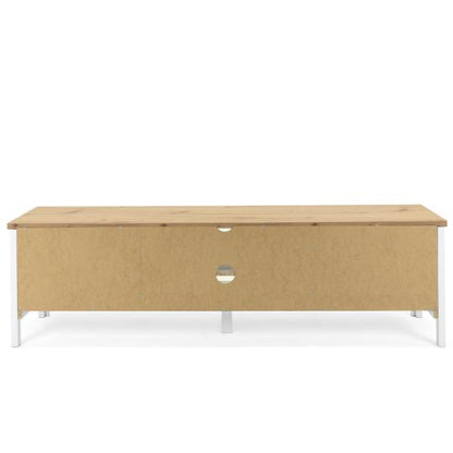 TV Board Holz TV-Schrank Lowboard TV-Bank Sideboard Weiss Natur