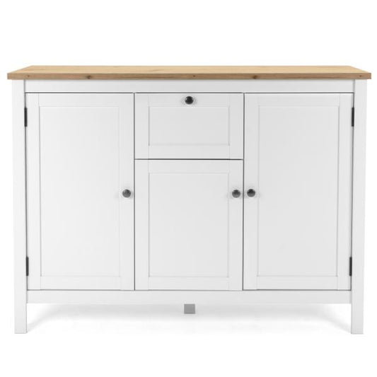 Sideboard Kommode Wohnzimmerschrank Holz Weiss Natur