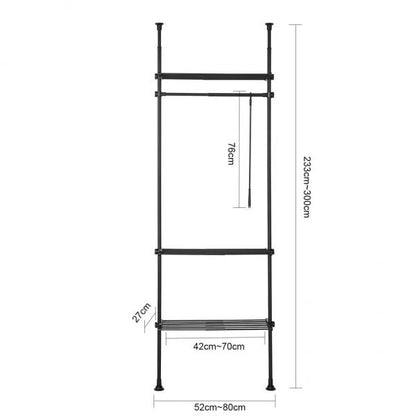 Tringle à vêtements télescopique | Système | portemanteau réglable | Noir