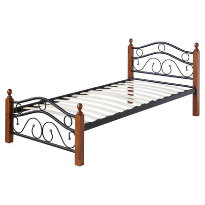 Letto in metallo 90x200 nero letto singolo letto per ragazzi struttura letto con rete a doghe