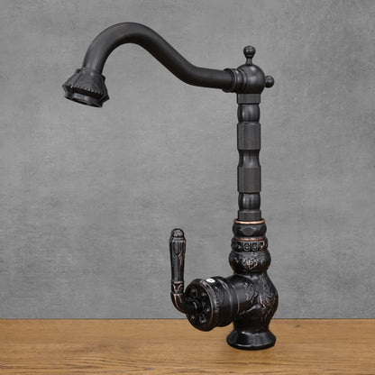 Stationäre Küchenarmatur FLOWER, schwarz - Palo24