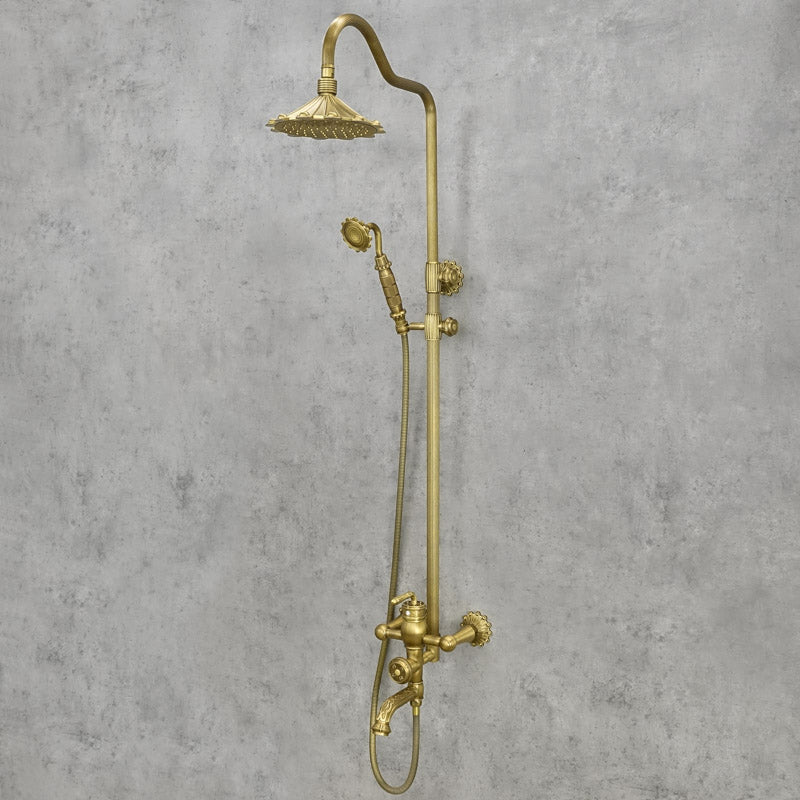 Brausebatterie Messing antik FLOWER - Palo24