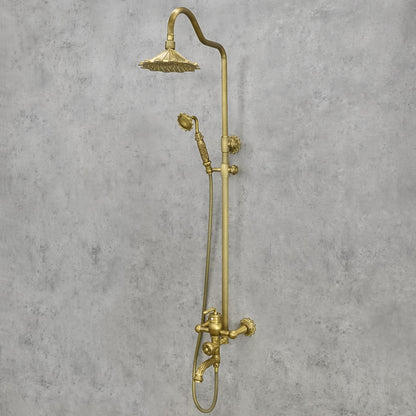 Brausebatterie Messing antik FLOWER - Palo24