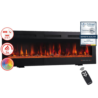 KAMINIO 3-in-1 Elektrokamin MARLON mit Heizung, 3D-Flammeneffekt - 36 Zoll - Palo24